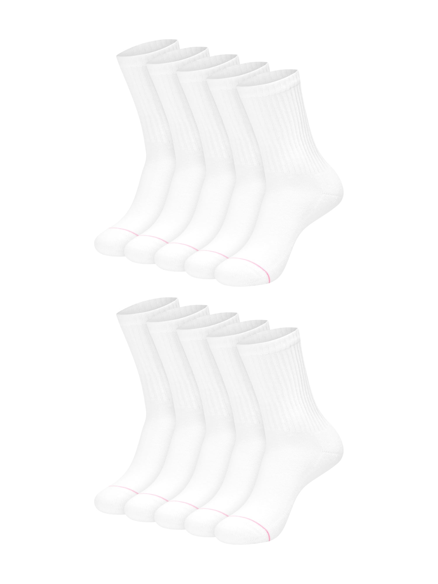 Hanes Womens CottonSoft Crew Socks, 10-Pack, Size 4-10