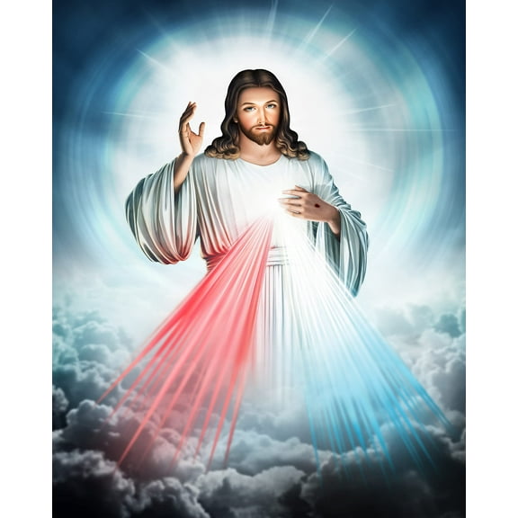 Catholic print picture - DIVINE MERCY SH1 - 8" x 10" ready to be framed