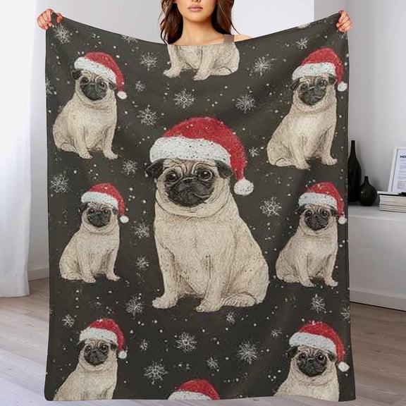 RKSupls Christmas Throw Blanket ,Cute Dog Decorative Blanket for Home Bed Sofa Couch,40x50 in