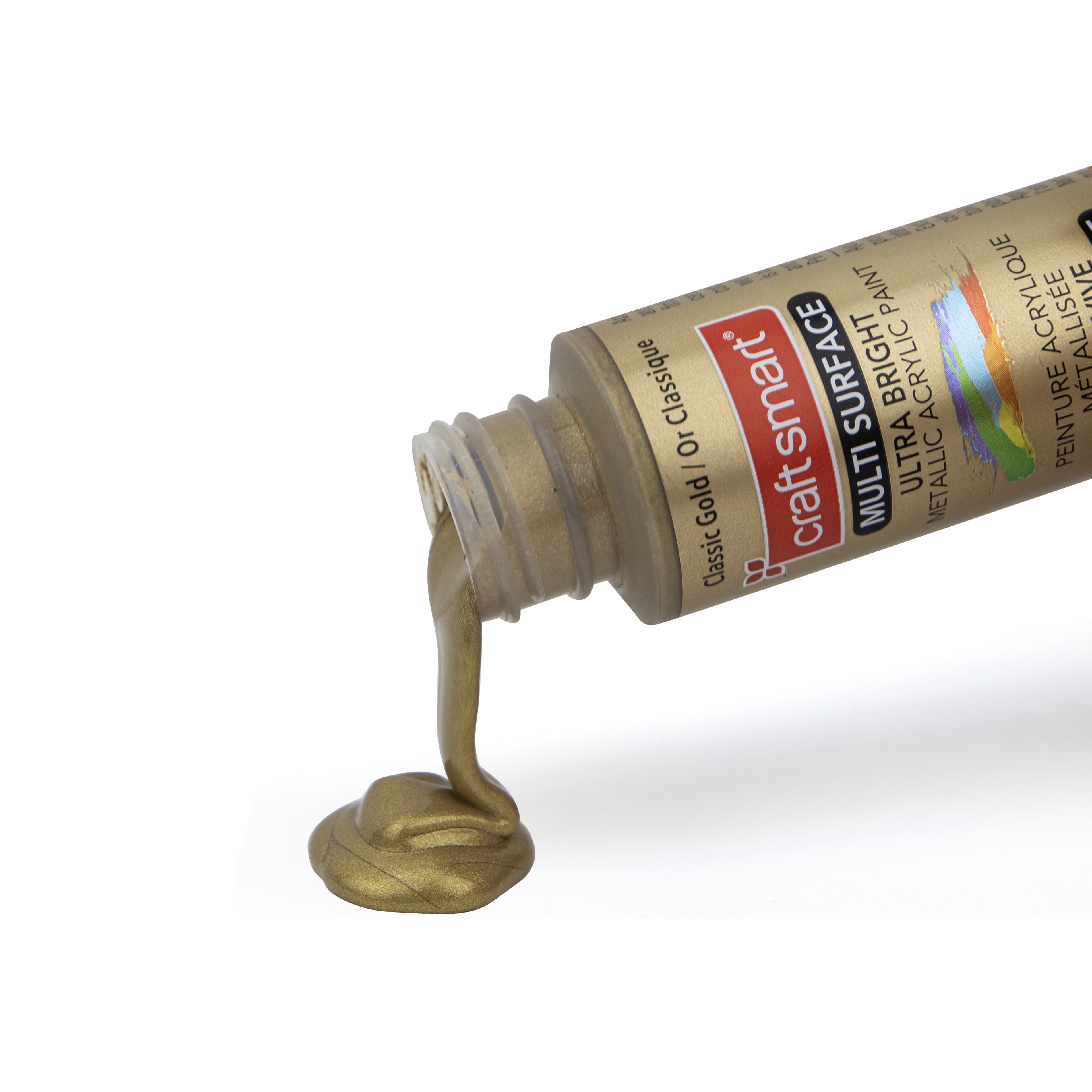 Craft Smart Classic Gold Multi-Surface Premium Ultra Bright Metallic Paint - High-Sheen Finish for Art, Crafts & Decor Projects, 9 Pack