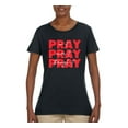 thumbnail image 2 of Wild Bobby Pray On It Pray Over It Pray Through It Inspirational/Christian Women Graphic Tee, Black, Small, 2 of 6