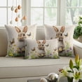 thumbnail image 6 of Easter Decorative Throw Pillow Covers 18x18 Inch Set of 2 Easter Bunny Home Decor Pillow Cases for Couch, Floral Butterfly Leaves Cushion Case for Living Room Bedroom Bed Car Chair, 6 of 9