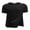 Black, variant on Shoulder Surgery Shirts for Men Tearaway Side Snap Short Sleeves Rotator Cuff Dialysis Recovery Chemo Shirts