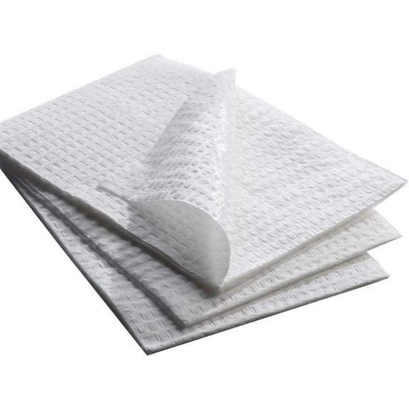 White Disposable Waffle Cleaning Towels, 3-Ply Absorbent Tissue, 500 Count, 13 x 18 in