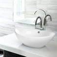 thumbnail image 2 of Miligoré 23" x 15" Oval White Ceramic Vessel Sink - Modern Egg Shape Above Counter Bathroom Vanity Bowl, 2 of 7