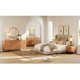 thumbnail image 4 of 3 Pcs Bedroom Set, 6 Drawer Dresser And Nightstand Set with Minimalist Reeded Design, Oak Double Dresser With Hidden Handles, 4 of 8