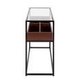 thumbnail image 2 of Lumisource Display Contemporary Console Table in Black Metal, Walnut Wood, and Clear Glass, 2 of 7