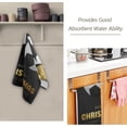 thumbnail image 3 of Soccer Christmas Sport Balls Hand Towels, Black Kitchen Towel Ultra Soft and Absorbent,Decorative Fingertip Face Towel for Bathroom Hotel, 2 PCS, 28.3"x 14.4", 3 of 6