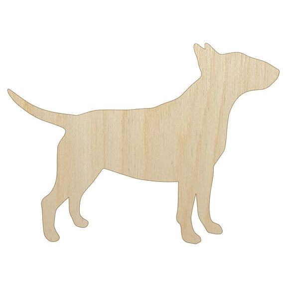 Bull Terrier Dog Solid Wood Shape Unfinished Piece Cutout Craft DIY Projects - 4.70 Inch Size - 1/8 Inch Thick