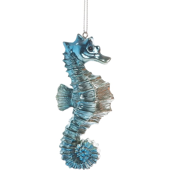 C&F Enterprises Seahorse Iridescent Blue 4 x 1.2 Inch Hanging Christmas Ornament