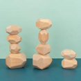 thumbnail image 2 of Bloques de construcción de madera para niños, piedras, juego de equilibrio de apilamiento para niños, juguete educativo para niños, 10 piezas, color de madera Inevent FN000022-01B, 2 of 7