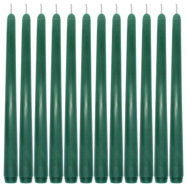Pack de 12 Velas Cónicas Sihuida 25 cm Verde Cazador Sin Perfume