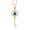 Blue Moissanite, April, variant on 0.92 Ct Round Black Onyx 18K Yellow Gold Plated Silver Pendant with Chain