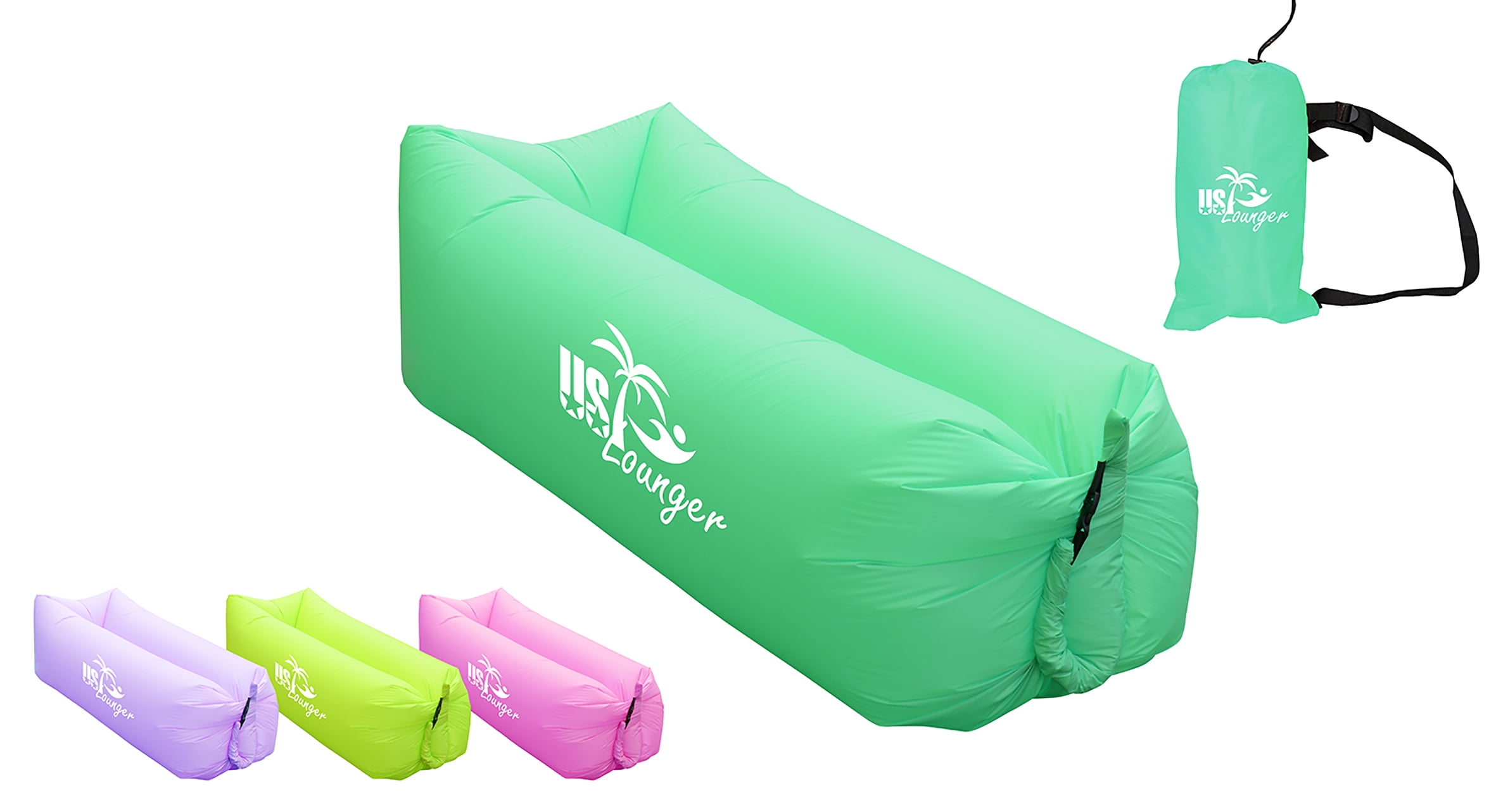 US Lounger UFO Green Fast Inflatable Portable Outdoor or Indoor Wind