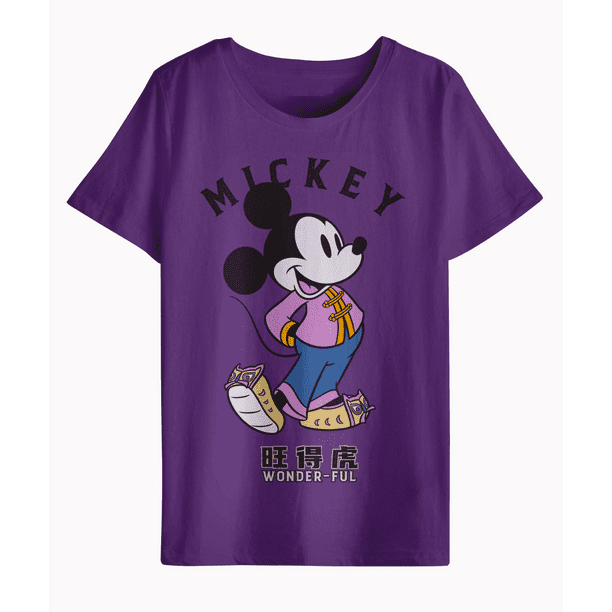 Playera Mickey Mouse Apparel Morado Talla G para Mujer