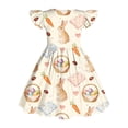 thumbnail image 7 of NAISIBABY Dresses for Girls, Ruffles Sleeve Cute Prints Summer Casual Easter Flowy Play Dress Beige Size 3, 7 of 7