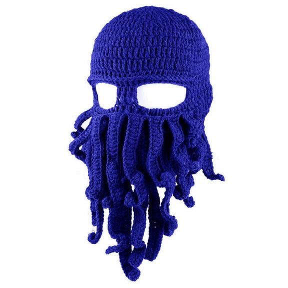BomHCS Octopus Knit Balaclava Mask, Turquoise Crochet Ski Mask for Adults Knitted Hats