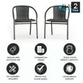 thumbnail image 2 of Flash Furniture Lila Indoor/Outdoor Stacking Rattan Patio Chairs, Set of 2, Gray, 2 of 14