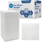 MED PRIDE Gauze Pads 4x4 Inch, 4-Ply Non Sterile - 200-Count Non Stick Gauze Pads for Wound Dressing and Medical Supplies
