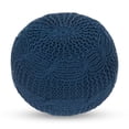 thumbnail image 3 of Posh Living Caelyn Cotton Yarn Pouf Teal, 3 of 10
