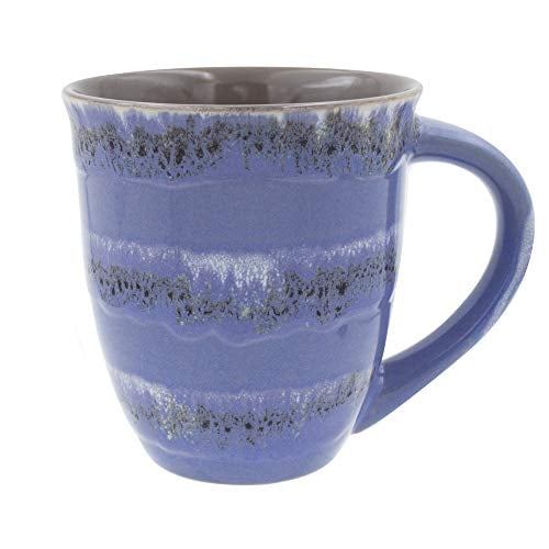 Mug Creative Glazed Ceramic Coffee and Tea Cup with Handle - Gorgeous Artistic Unique Design Coffee Mugs 16 oz (Blue) - Best Gift for Coffee Tea Lover/Addicts