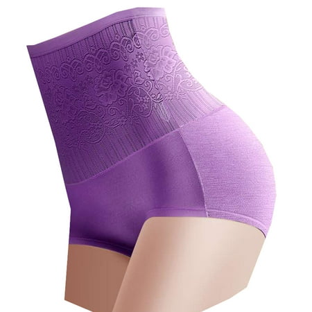 

YWDJ High Waisted Underwear for Women Women High Waist Nice Buttocks Peach Buttocks Belly-up Pants Buttocks Panties Purple XL