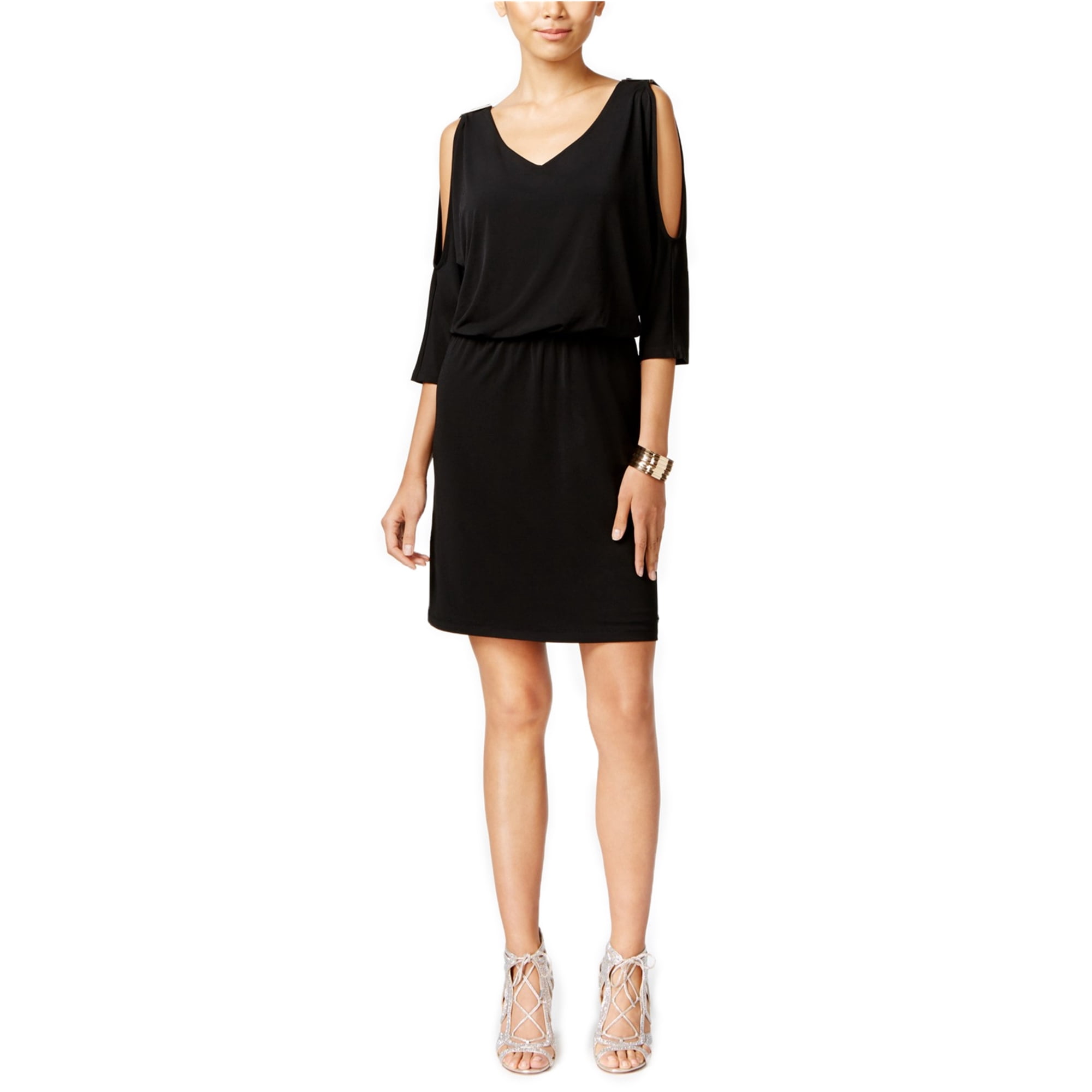 I-N-C Womens Cold Shoulder Sheath Dress 