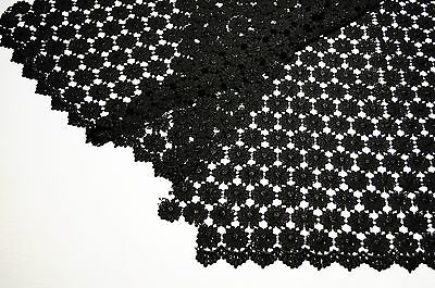 Lily 37" Daisy Venice Lace Fabric All Over Both Side Scalloped Edge 9 colors