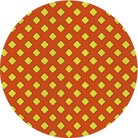 Ahgly Company Indoor Round Patterned Red Area Rugs, 3' Round