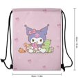 thumbnail image 6 of Kuromi And My Melody Drawstring Backpack Water Resistant String Bag Sackpack Cinch for Sports, Gym, Travel, Swimming, Yoga, Beach, 6 of 7