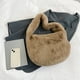 thumbnail image 3 of 6501 Otoño E Invierno Versátil Niña Caliente Bolso Felpa Gran Capacidad Bolso Hombro Portátil Nube Caqui Oscuro, 3 of 9