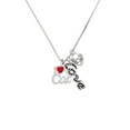 thumbnail image 2 of Delight Jewelry Silvertone I Heart My Cat - Love and Lock Charm Necklace, 18"+1", 2 of 4
