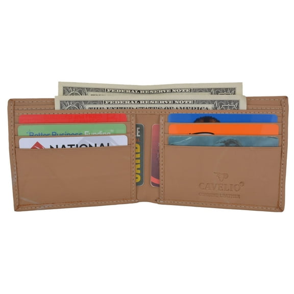 Cavelio Premium Leather Men's Slim Thin Classic Bifold Wallet