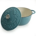 thumbnail image 6 of The Pioneer Woman Timeless Beauty Cast Iron 5-Quart Dutch Oven, Turquoise, 6 of 7