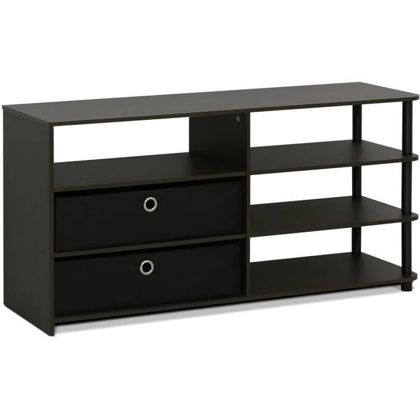 Furinno JAYA Simple Design TV Stand with Bins, Walnut