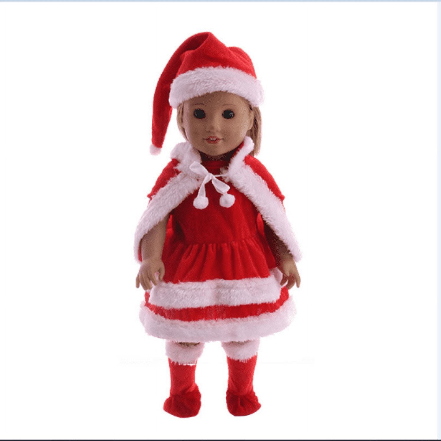 Sumind 10-Piece Christmas Doll Clothes Set - Santa Outfits With Skirts, Vest, Sleeping Bag & More