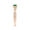 thumbnail image 4 of Angara Natural 0.45 Ct. Emerald with Diamond Classic Ring in 14K Rose Gold for Women (Ring Size: 3), 4 of 10