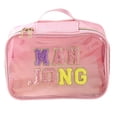 thumbnail image 1 of Pink Purple Multicolor Clear Mahjong Storage Bag, Waterproof Zippered Organizer, Portable Tile Case, 1 of 6