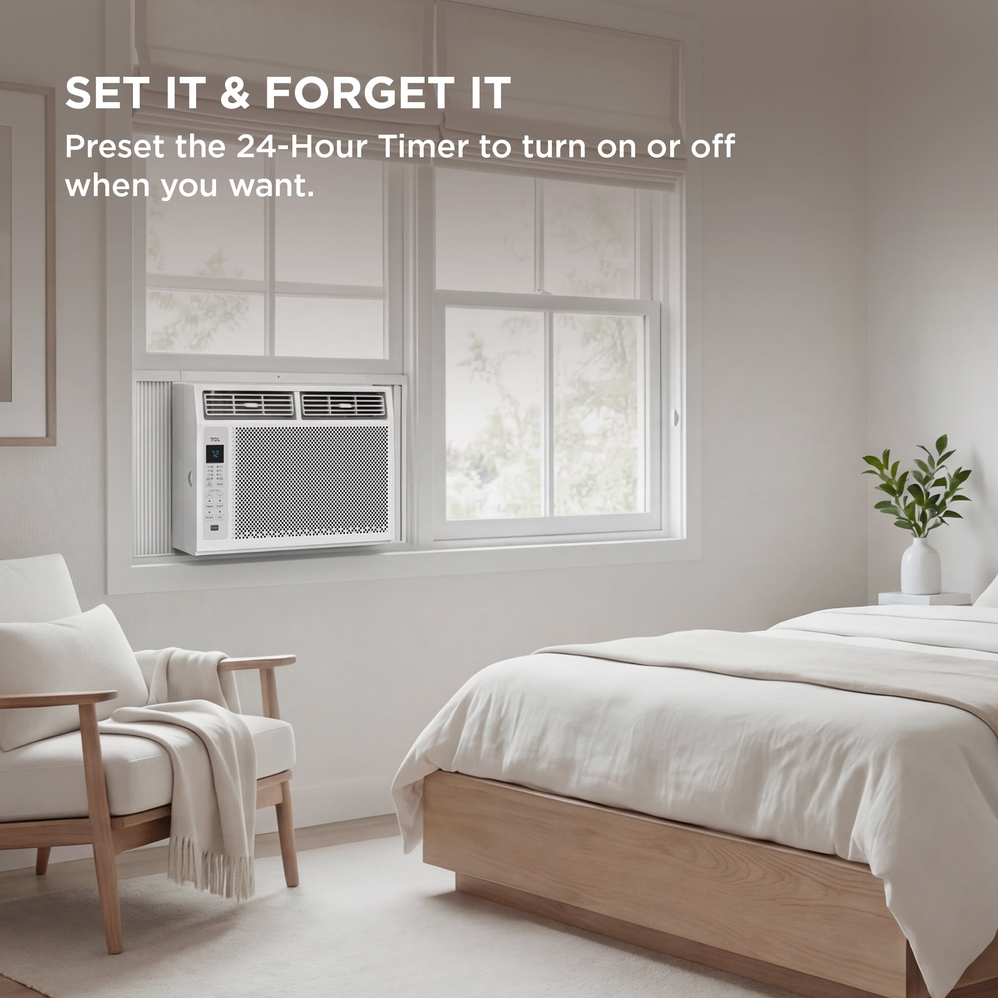 TCL 5000 BTU 150 sq ft Window-Mount Air Conditioners, White