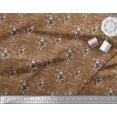 thumbnail image 2 of Soimoi Brown Cotton Voile Fabric Leaves,Women & Lipstick Fashion Decor Fabric Printed Yard 42 Inch Wide, 2 of 3