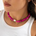 thumbnail image 4 of Joyería europea y americana, collar de turquesa de doble capa de viento fresco, cadena de metal de hip hop, collar fresco suave, 4 of 5
