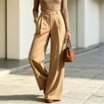 thumbnail image 7 of Wide Leg Dress Pants for Women High Waisted office Work Trousers Business Casual Slacks Flowy Palazzo Pant Khaki XL(XL), 7 of 7
