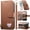 Brown, variant on for Samsung Galaxy A56 Bling Patent Leather Phone Case, Sparkly Shiny Glossy Folio Flip Cover Kickstand Wallet Zipper Pocket Pouch, Card Holder Cash Slot, Magnetic Closure, Wrist Strap