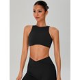 thumbnail image 2 of IDOPIP Womens High Neck Sports Bra Removable Pads Cut Out Back Sleeveless Medium-impact for Workout Gym Yoga Pilates Athletic S Black, 2 of 6