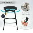thumbnail image 6 of Zesthouse 25″ Swivel Counter Stools Set of 2, Mid-Century Backless Counter Height Bar Stools with Metal Legs, Solid Wood Saddle Seating Barstools for Kitchen Island, Black, 6 of 9