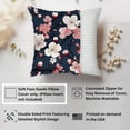 thumbnail image 2 of Ethan Taylor Floral Throw Pillow Soft Cushion Cover 'Japanese Zen Flower Sakura Cherry Blossom V Flowers in Bloom' Pattern Decorative Square Accent Pillow Case, 18x18 Inches, Blue, Pink, 2 of 5