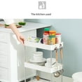 thumbnail image 2 of Langgg 2/3/4 Layer Gap Storage Rack Kitchen Slim Slide Tower Movable Assemble Plastic Bathroom Shelf Wheels Space Saving Organizer, 2 of 9