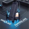 thumbnail image 2 of NANOLAKE Regleta de protección contra sobretensiones con 2800/4800 julios, cable de extensión de 10 pies, 18 AC 4 puertos USB, enchufe plano, 1875 W 15 A, montable para fábrica, hogar, oficina, dormit, 2 of 5