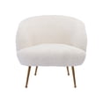 thumbnail image 2 of Guyou Faux Fur Sherpa Chair, Modern Barrel Upholstered Accent Chair with Curved Backrest, Single Sofa Chair for Living Room Bedroom, White, 2 of 8