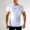 thumbnail image 2 of Big and Tall Shirts for Men Fitness Tight Short Sleeved T Shirt Round Neck Bodybuilding Running Sports Bottoming Shirt High Elastic Breathable Short Sleeved Tops Man Shirts Men Running T Pack L, 2 of 4